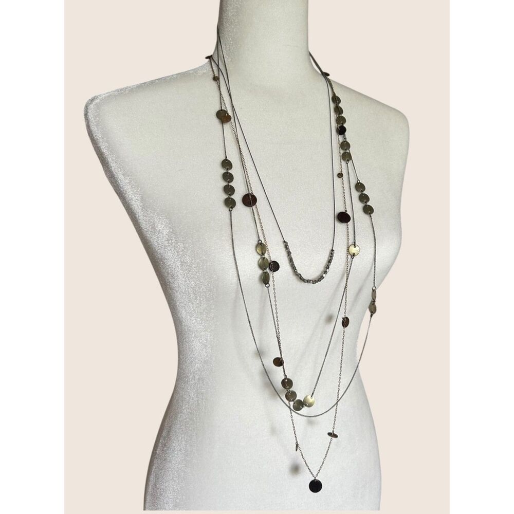 📿 VTG MULT STRAND LAYERED STATEMENT NECKLACE STACK BUNDLE LOT BOHO Y2K STATION